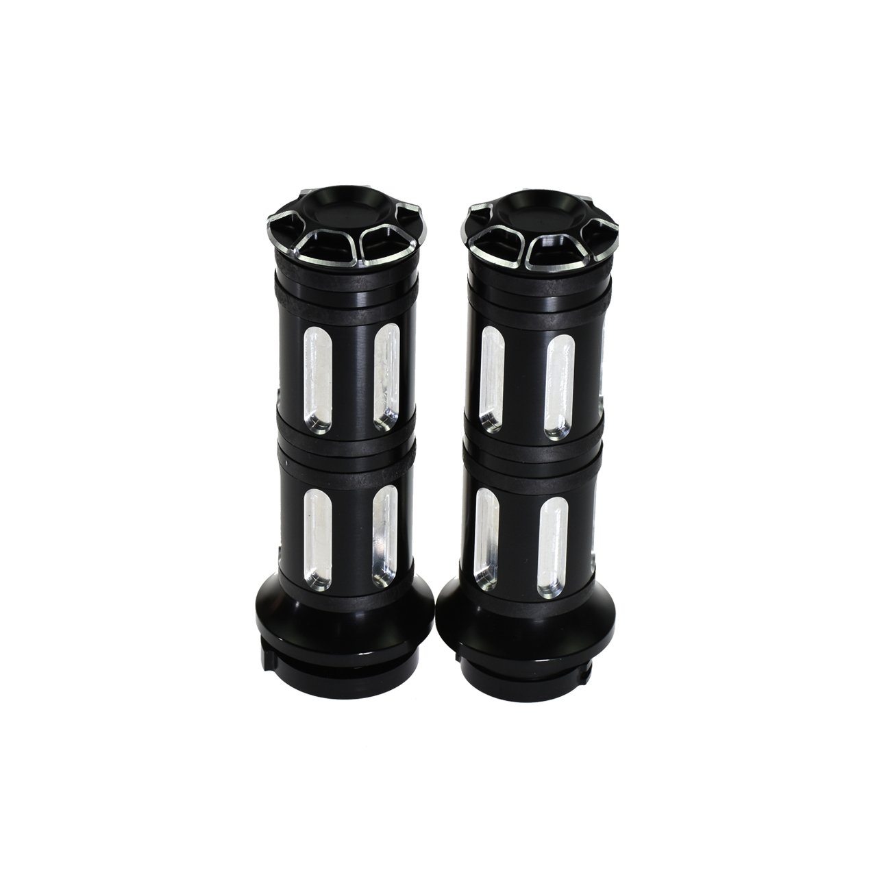 Manubrio con Impugnatura per Moto Da 1 "25 Mm Manubrio In Alluminio Cnc Manopole Nere per Harley Dyna Softail Touring Custom