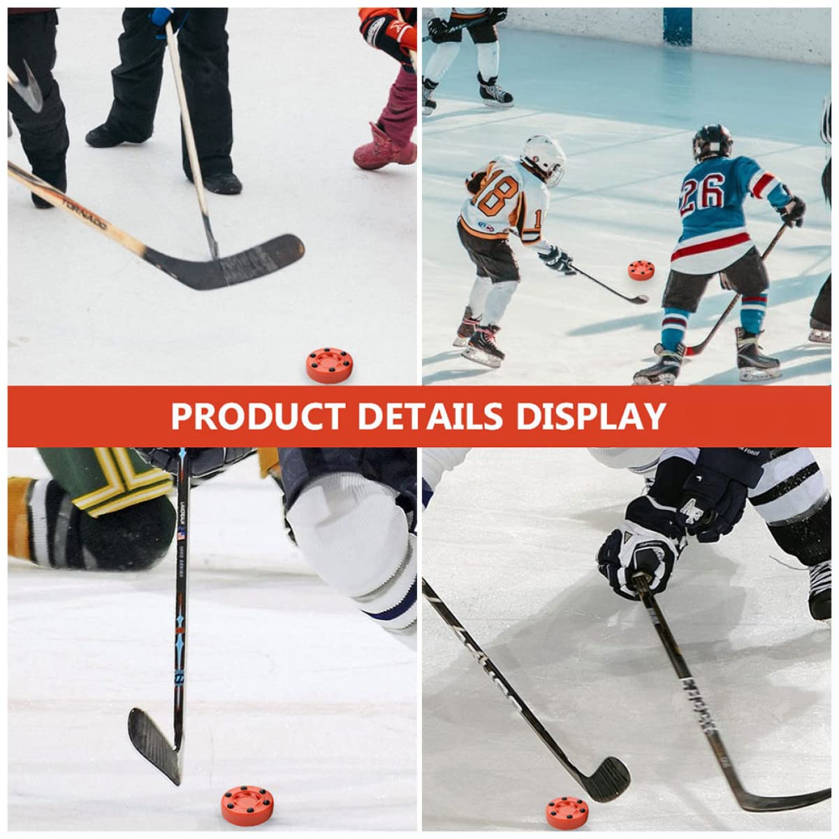 Abaodam Puck De Hockey para Entrenamiento Y Competición Pelota De Hockey Línea para Superficies Interiores Y Exteriores Compuesto De Alta Rozamiento