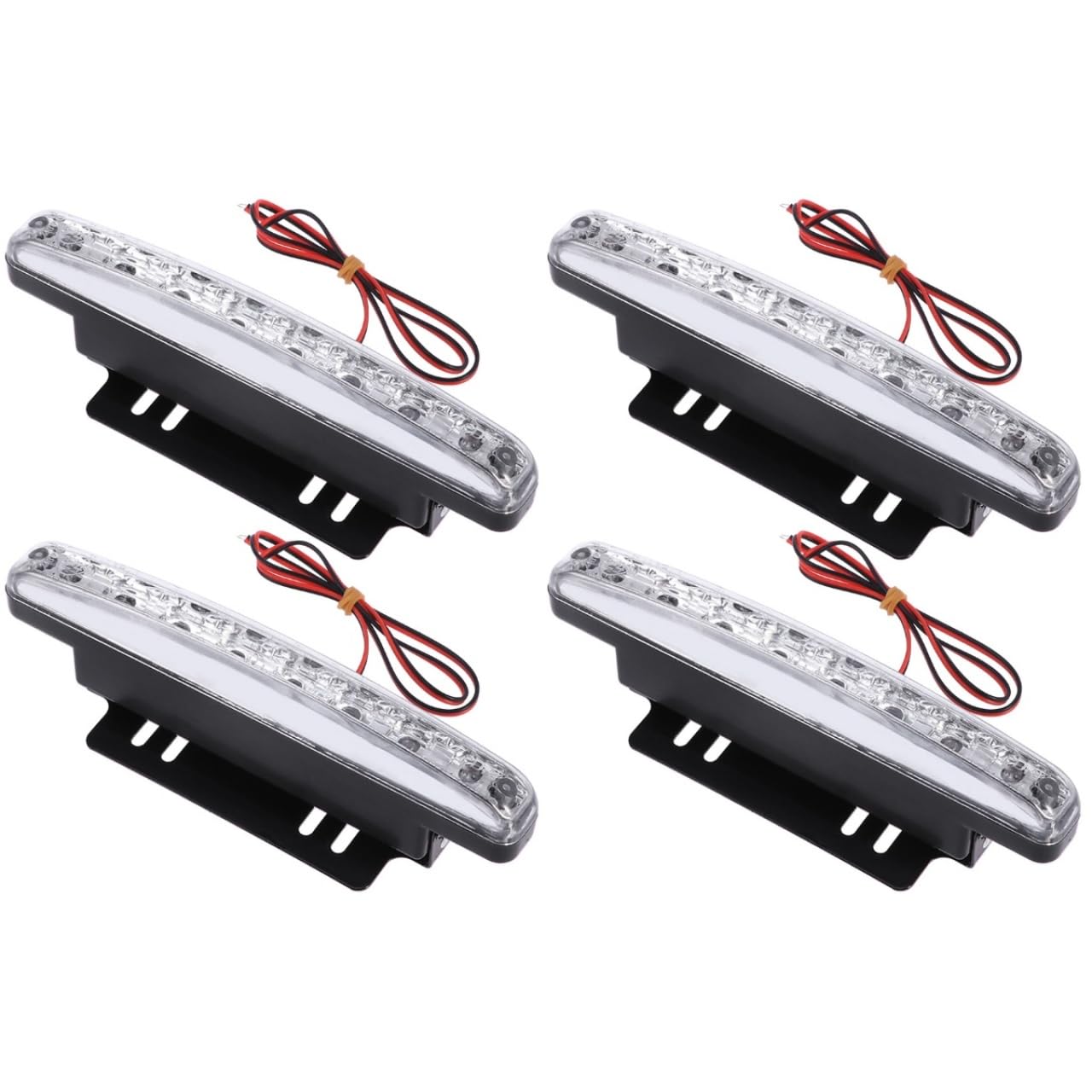 ULTECHNOVO Feux De Jour Led Voiture Drl 8 Led Blanc Lumières De Jour Imperméables Résistantes À La Poussière Et Aux Chocs Installation Facile Pour Véhicules 2 Paires