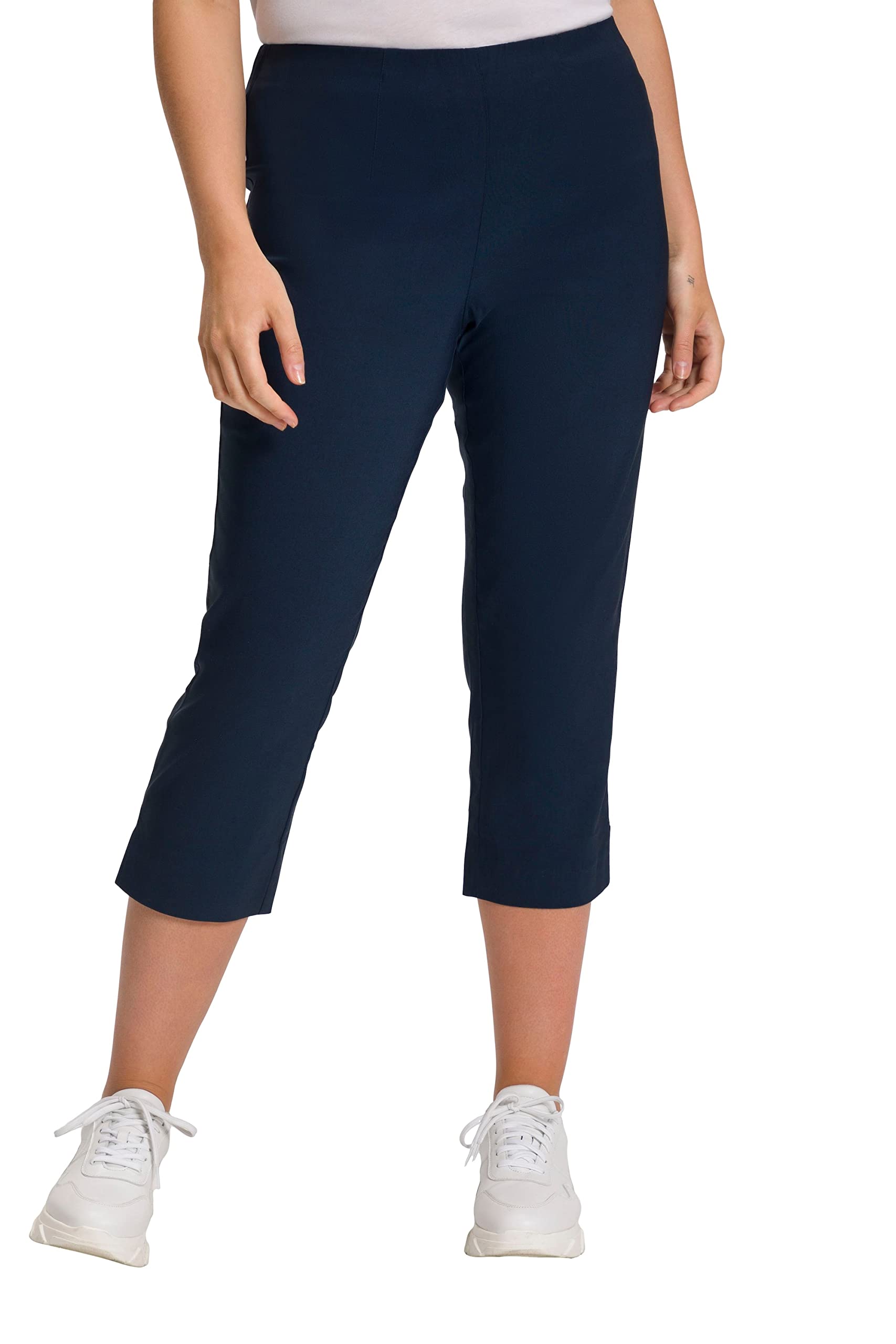 Ulla Popken Damen große Größen Übergrößen Plus Size Bengalinhose, wadenlang, Elastikbund, Stretch 640914