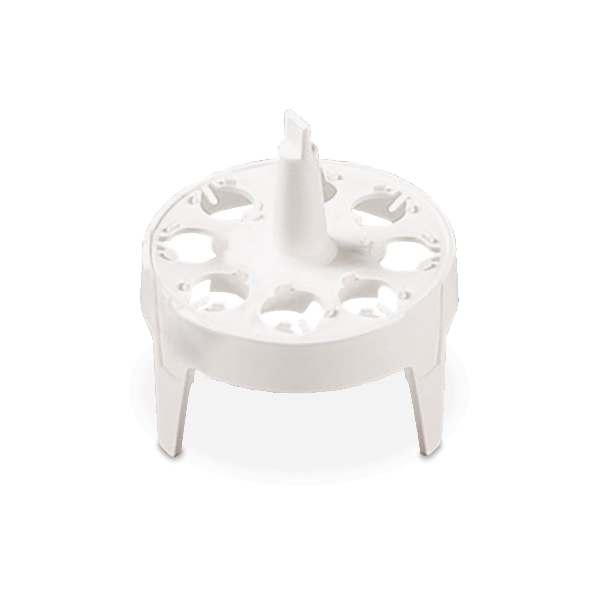 Globe Scientific 456398 Polypropylene Float Rack for 1.5mL Micro centrifuge Tubes, Round, 8-Place, 65mm Diameter, White, Pack of 4