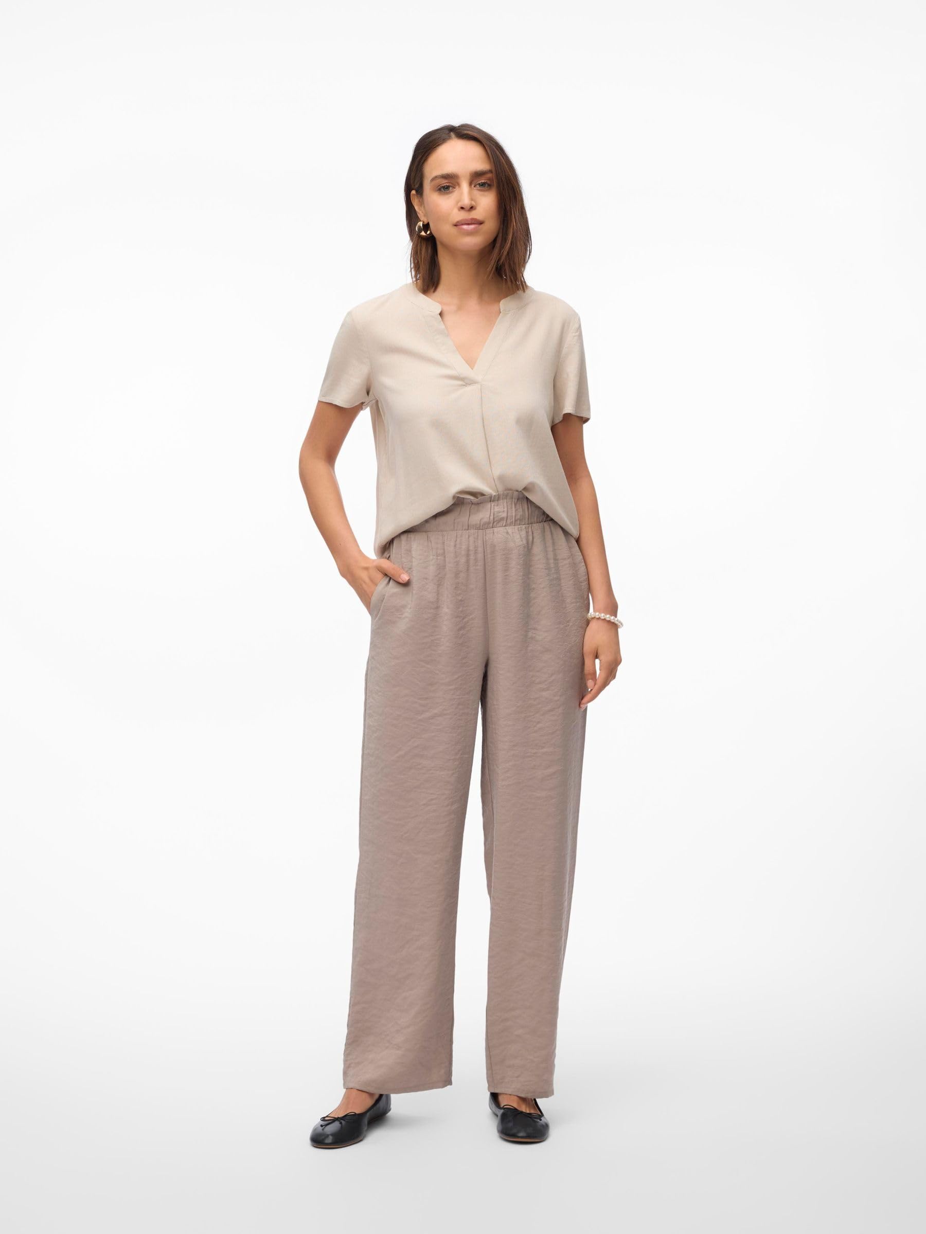 VERO MODA Vmqueeny Long Pants Wvn Ga - Spodnie Kobiety