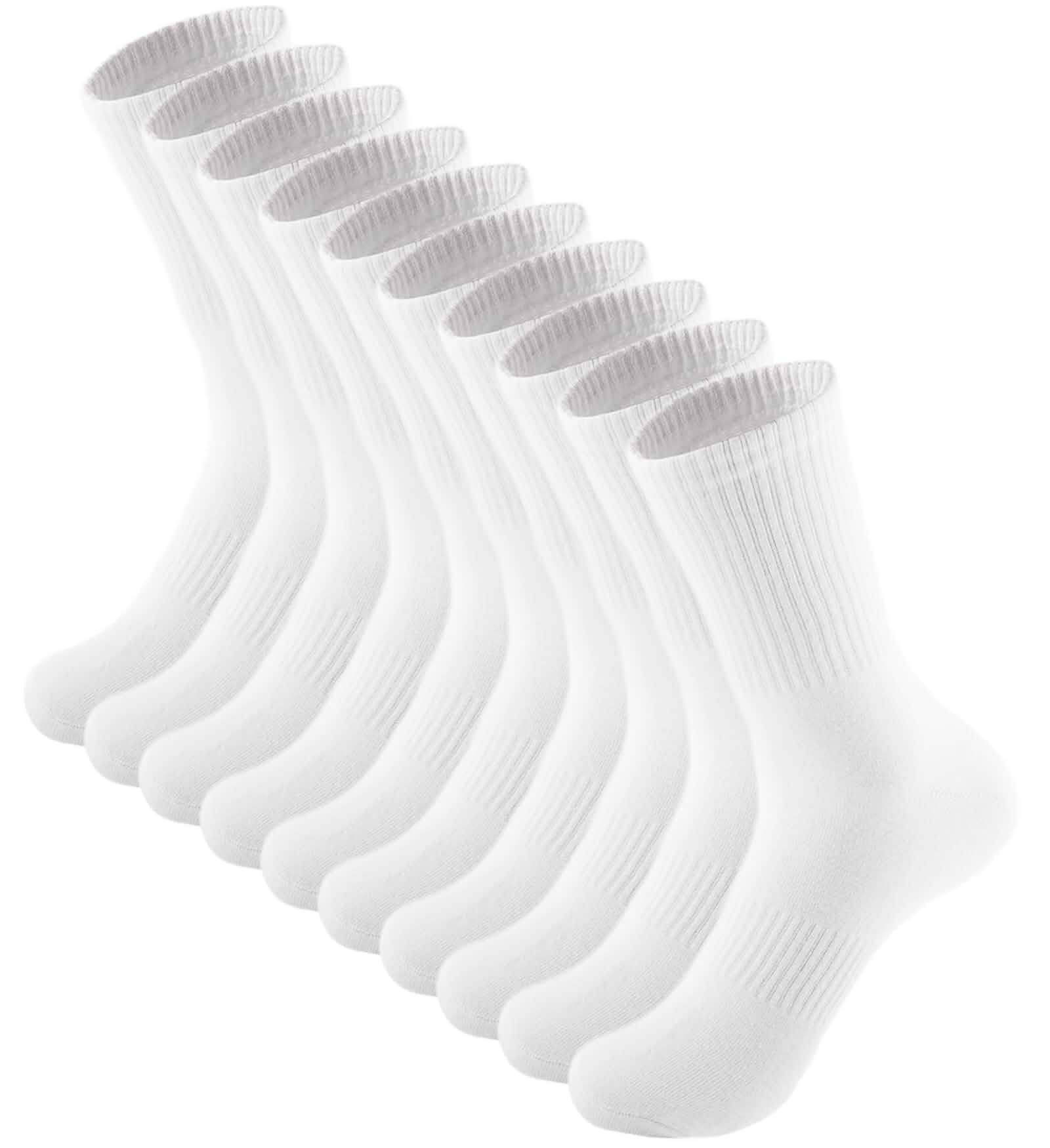 ACCFOD Womens Crew Socks Thin Cotton Long Casual Workout High Socks 5 Pairs | Arch Support