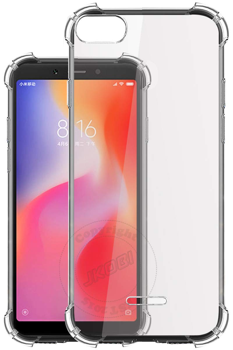 Jkobi Silicon Flexible Shockproof Corner TPU Back Case Cover for Xiaomi Mi Redmi 6A -Transparent