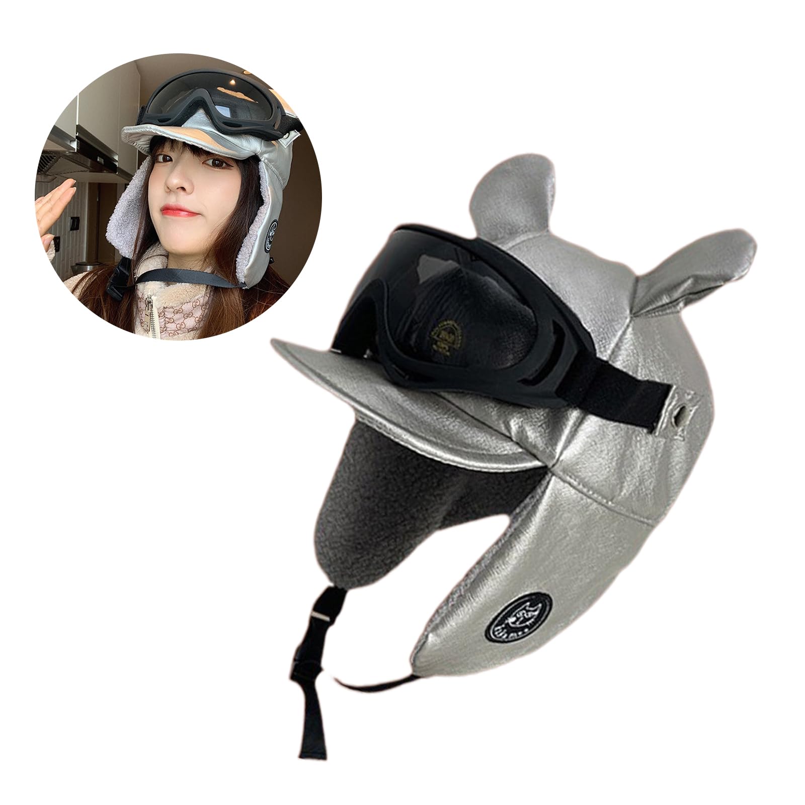 GRABAGECAN Thicken Ushanka Hat Ushanka Party Holiday for Autumn Winter Solid Color Hat with Earflaps