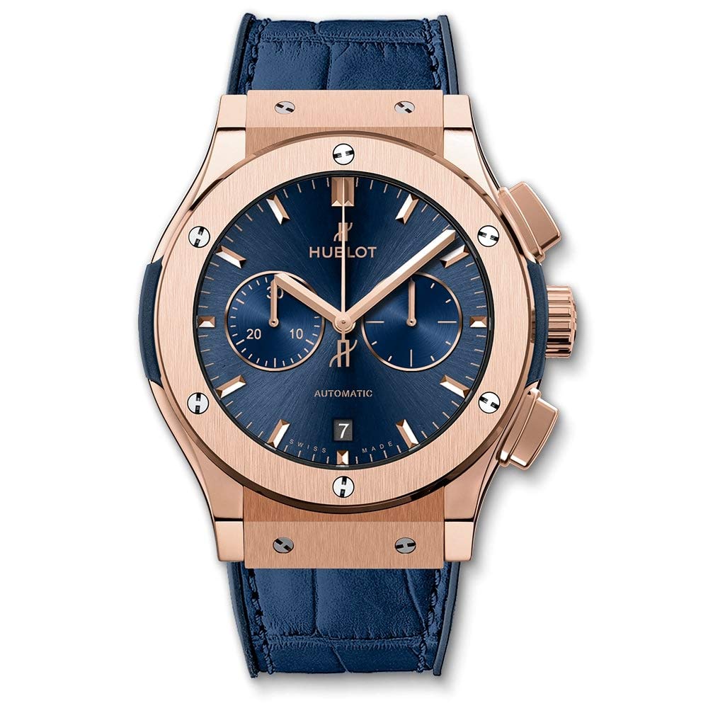 Rose Gold Blue Dial Hublot Classic Fusion Chronograph 42mm Mens Watch 541.OX.7180.LR