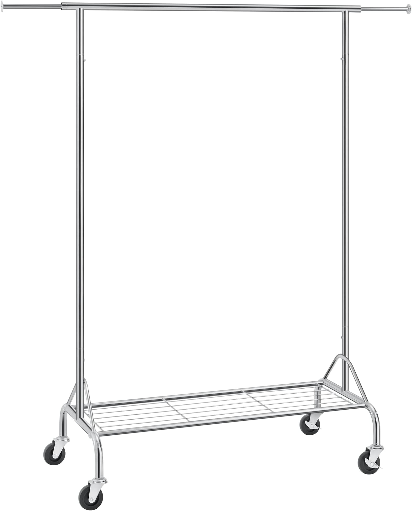 Songmics Heavy Duty Metal Clothes Rail With Shoes Shelf, Chrome ,Maximum Load Of 50 Kg, Hsr02S