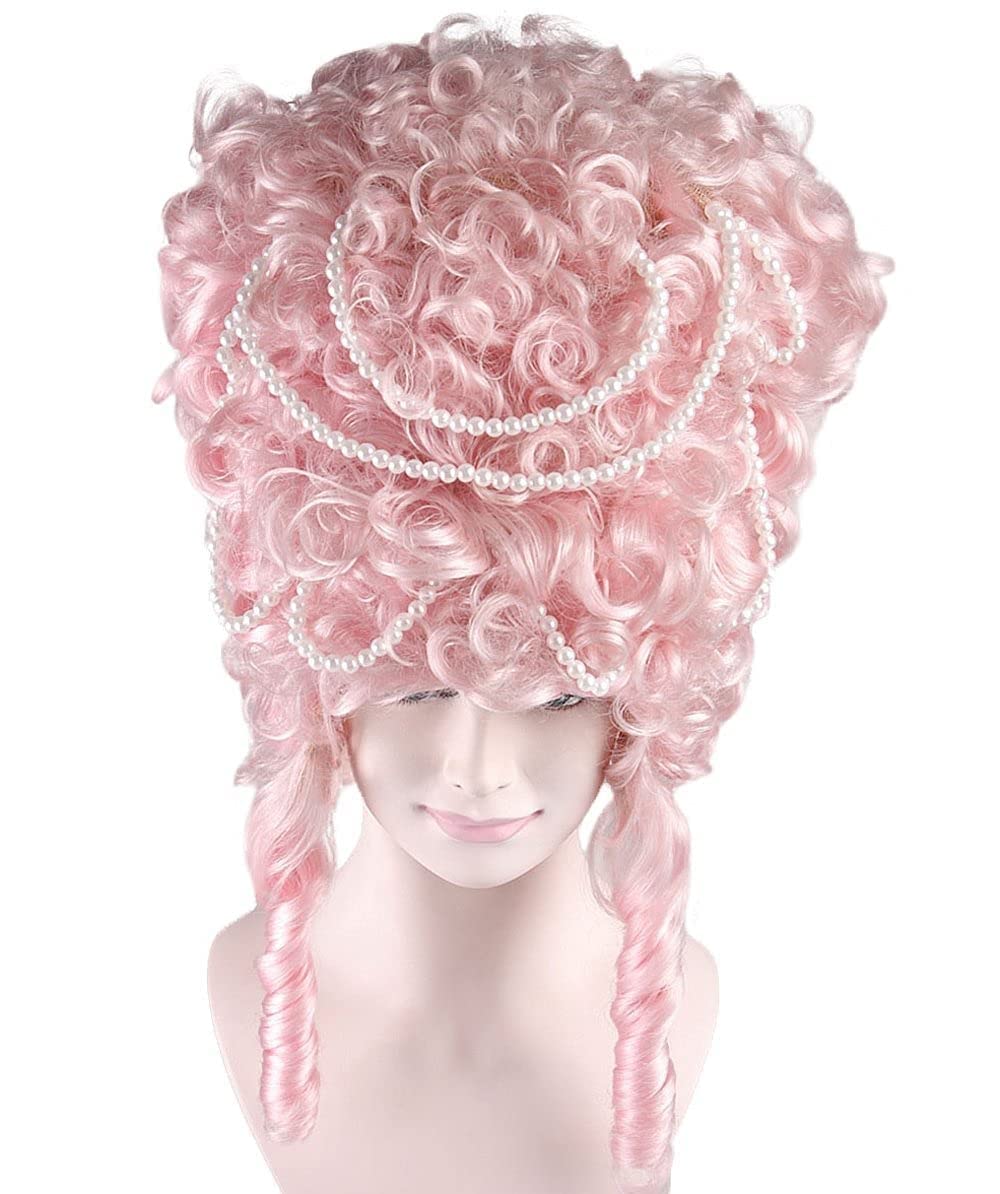 Women Beehive Wig – Elegant French Queen Style with Breathable Standard Cap – Perfect for Cosplay and Halloween, Flame-Retardant Synthetic Fiber, Pink