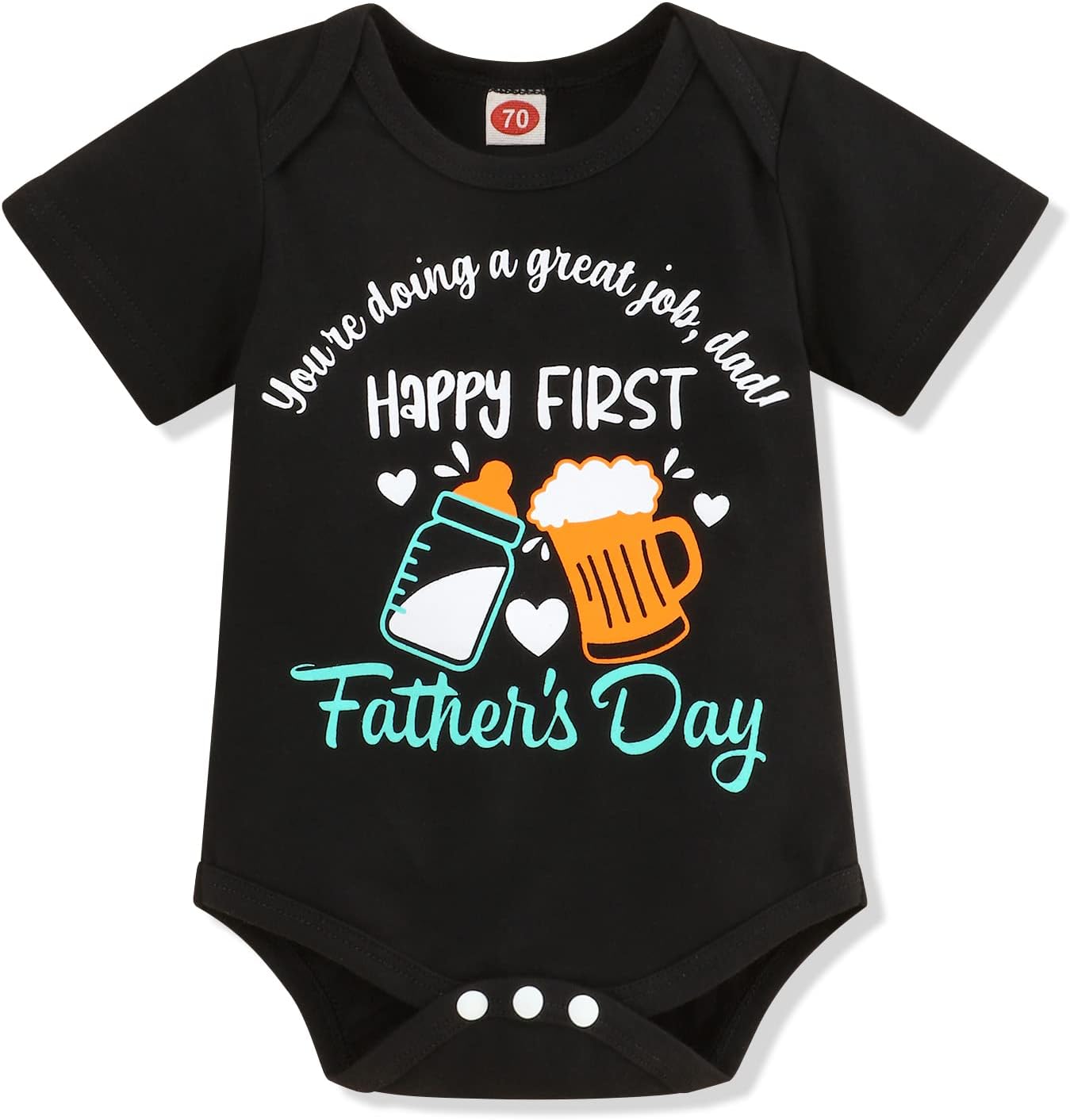 Sinda Fathers Day Clothes Happy First Fathers Day Bodysuit Romper Baby Boy Girl Fathers Day Outfits