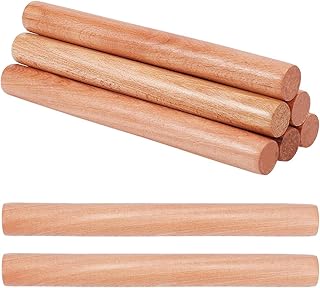 OLYCRAFT 8pcs Wood Rolling Pins 10 inch Clay Rolling Pins 1.1 inch Diameter Classic Wooden Rolling Pins Natural Wood Texture Rollers Wood Clay Roller for Clay Modeling Pottery Tools