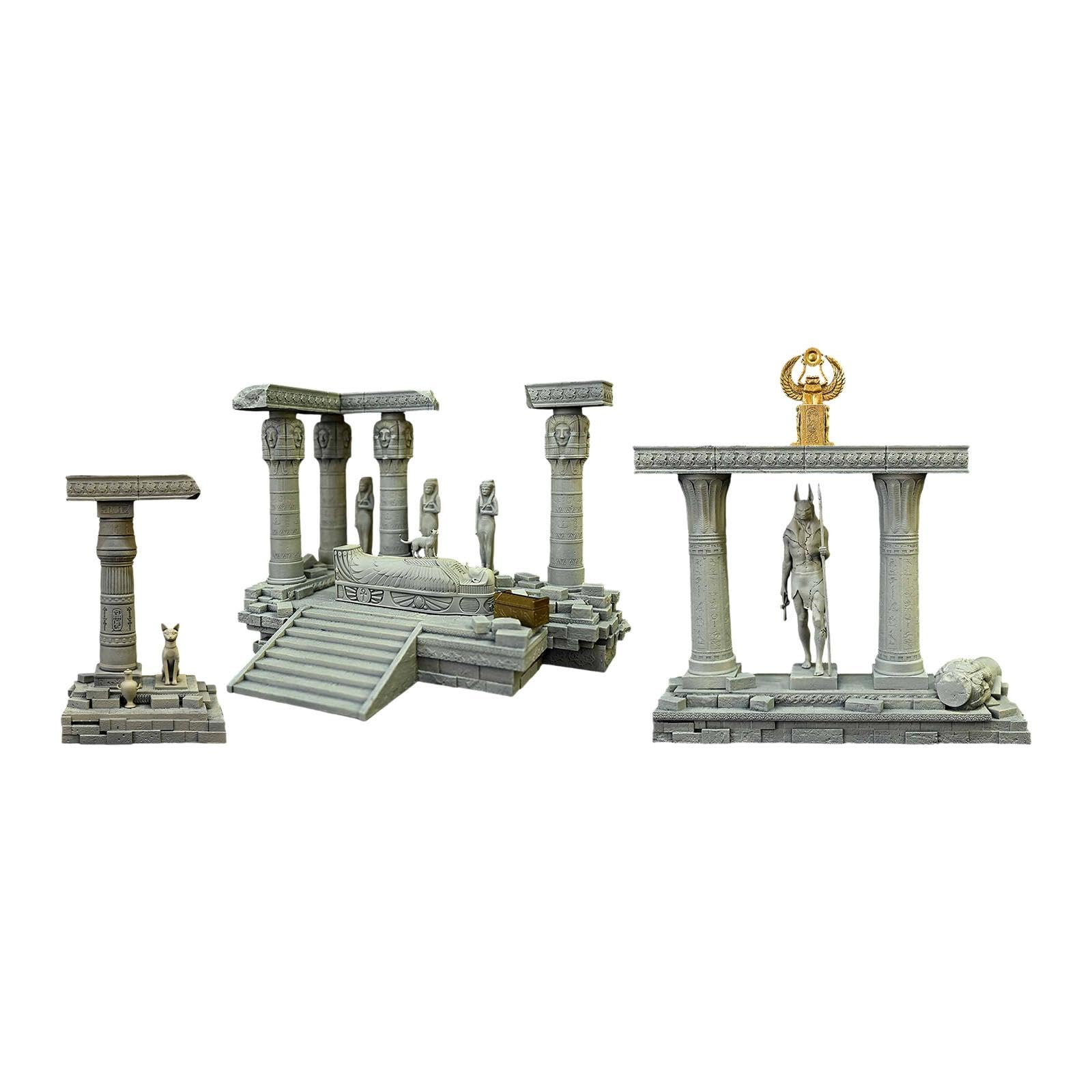 KESOTO Estatua Egipcia para Decoración de Peceras, Escultura de Resina, Accesorios para Peceras, Adorno Creativo para Acuarios, Decoración de Acuarios, Style D, Individual