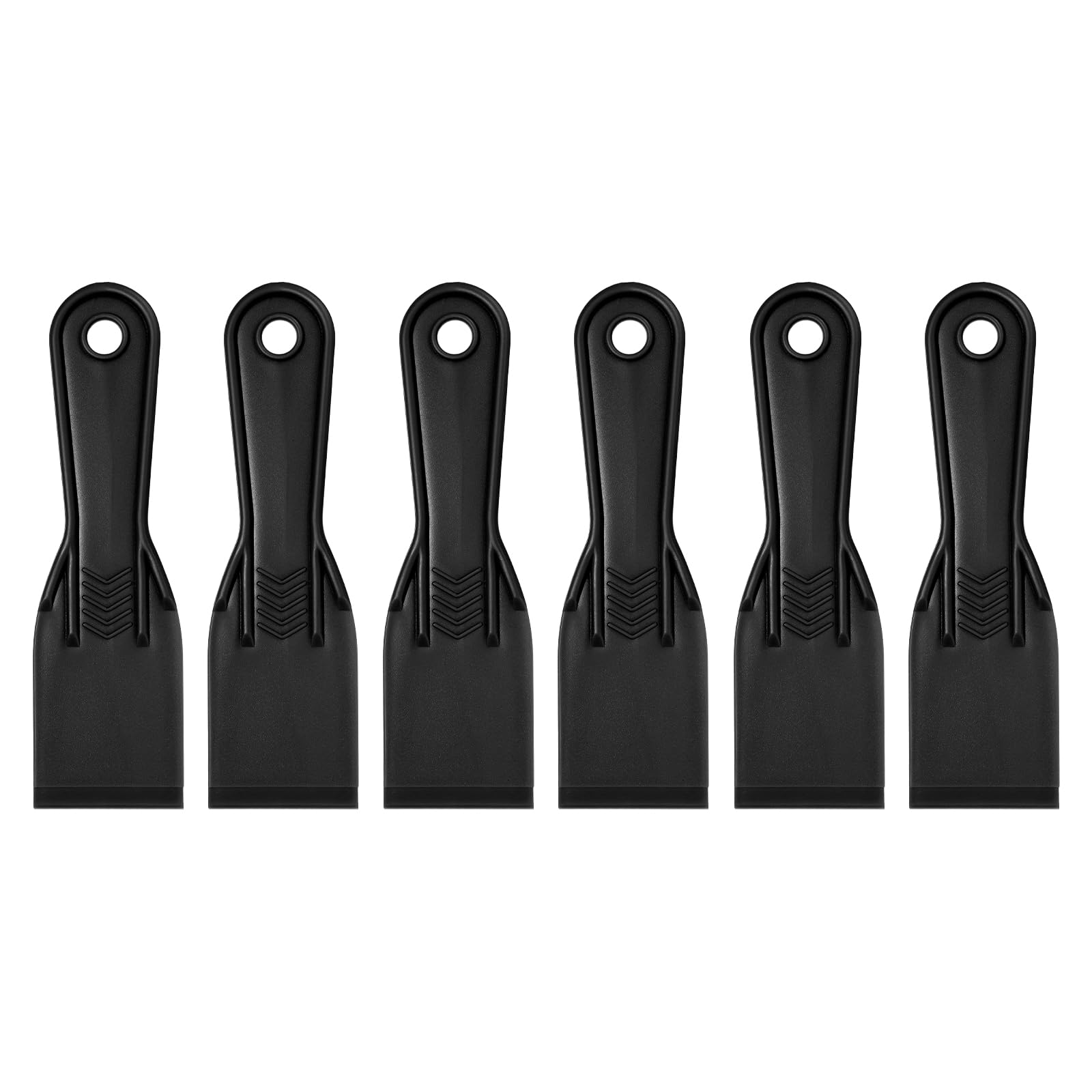 sourcing map 6pcs Putty Scraper 2" Plastic Flexible Putty Knives Disposable Paint Spreader Cleaner Tool for Spackling, Patching Painting Repairing, Black