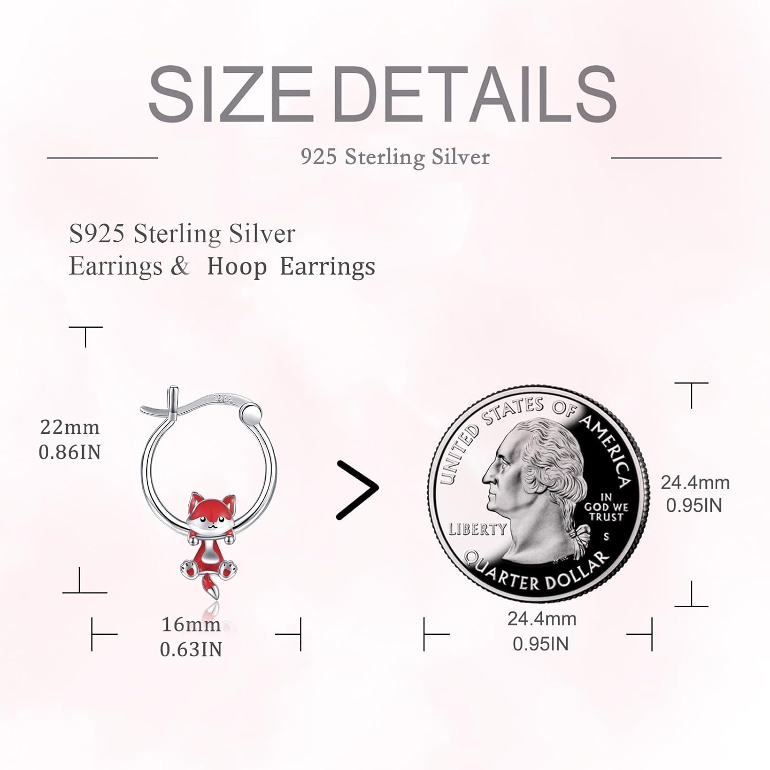VONALA 925 Sterling Silver Fox Earrings for Women Fox Jewelry Aniaml Hoop Earrings - Image 5