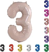 Vista 131 de YPSelected Globo de aluminio grande de 32 pulgadas con número de helio, cumpleaños, boda, fiesta, 0-9 (azul bebé, 2)