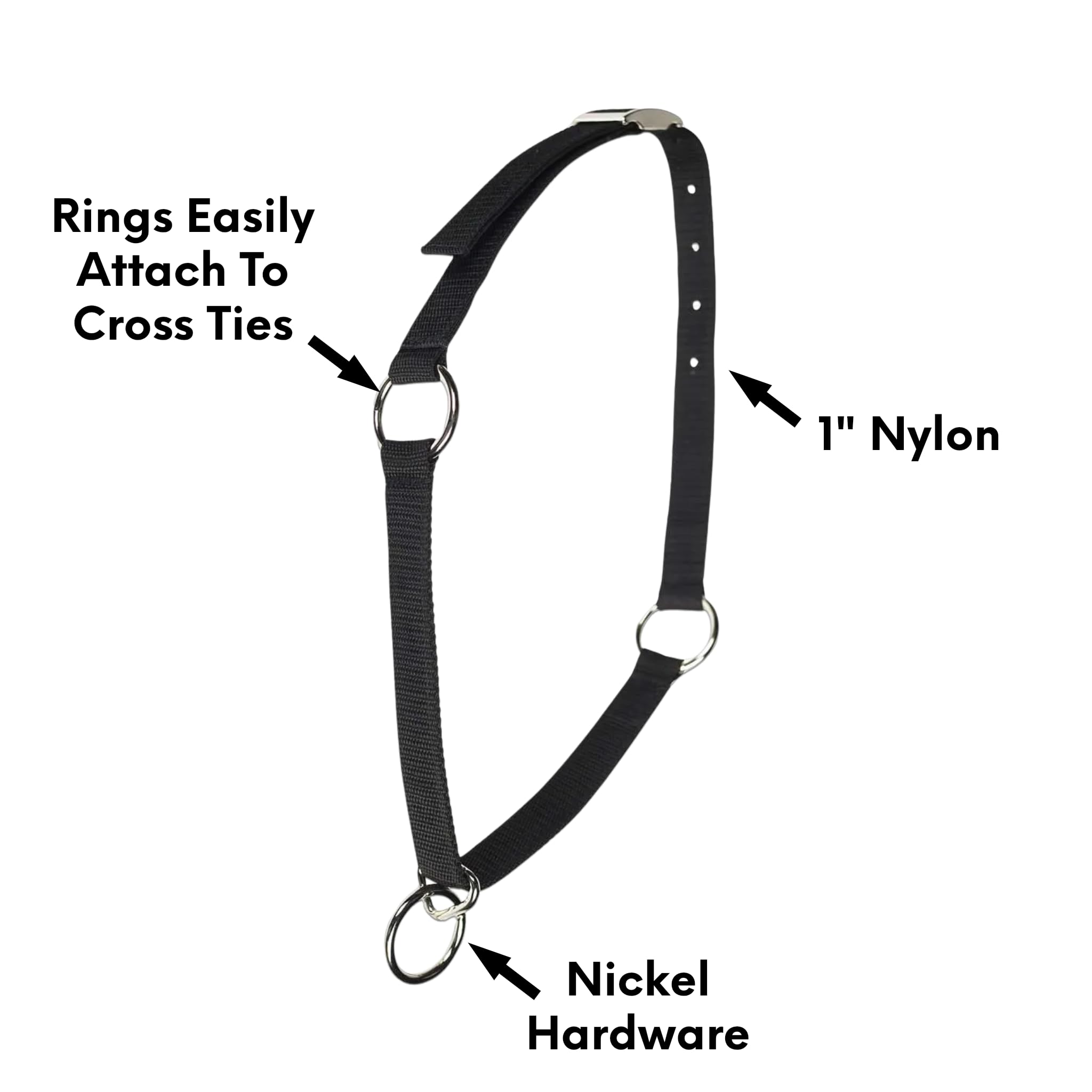 LBH MARKET 2 Mustang Pferdehalsbänder mit Gesichtsbürste, schwarzes Nylon