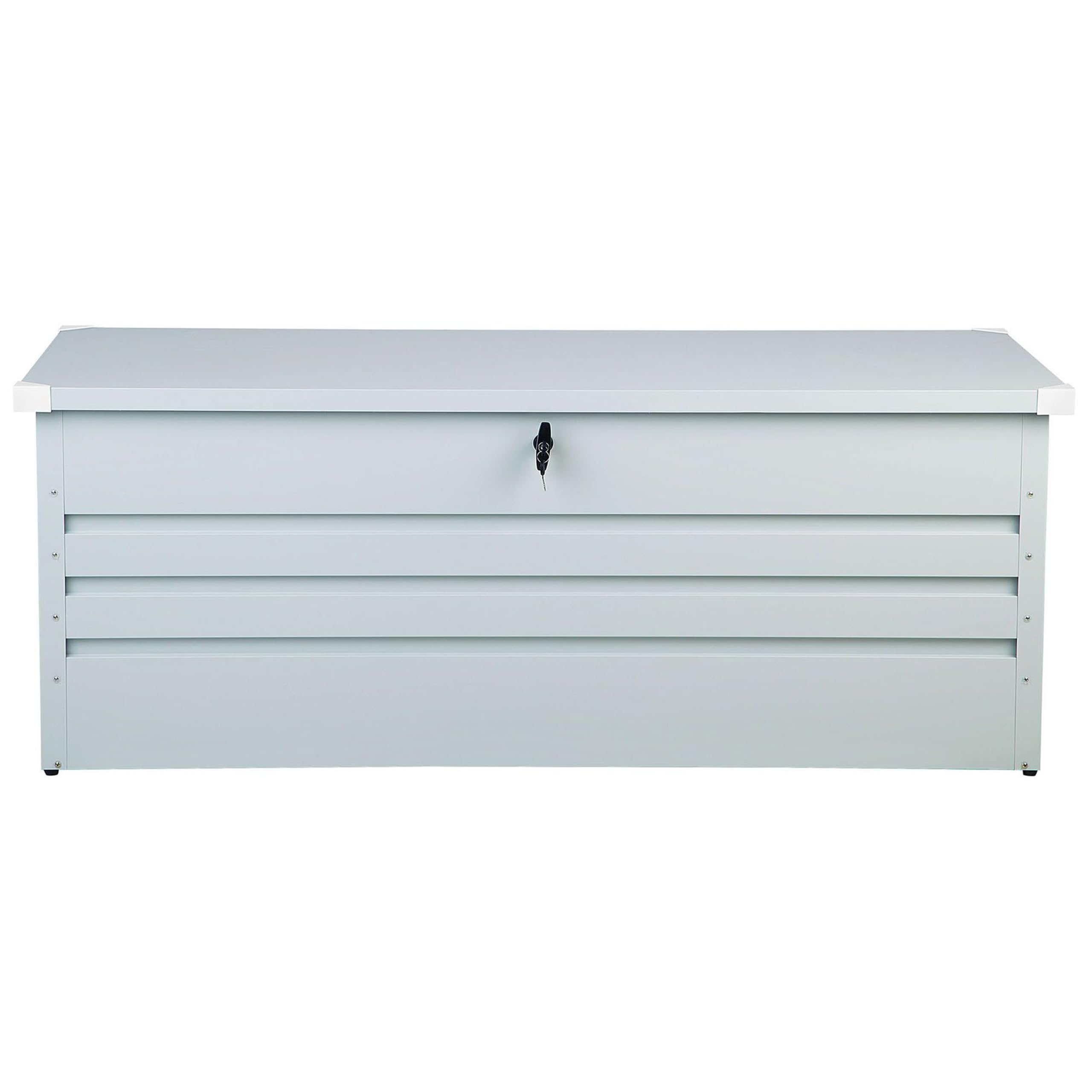 Beliani Caja de almacenamiento para exterior de acero galvanizado gris claro 600L Cebrosa