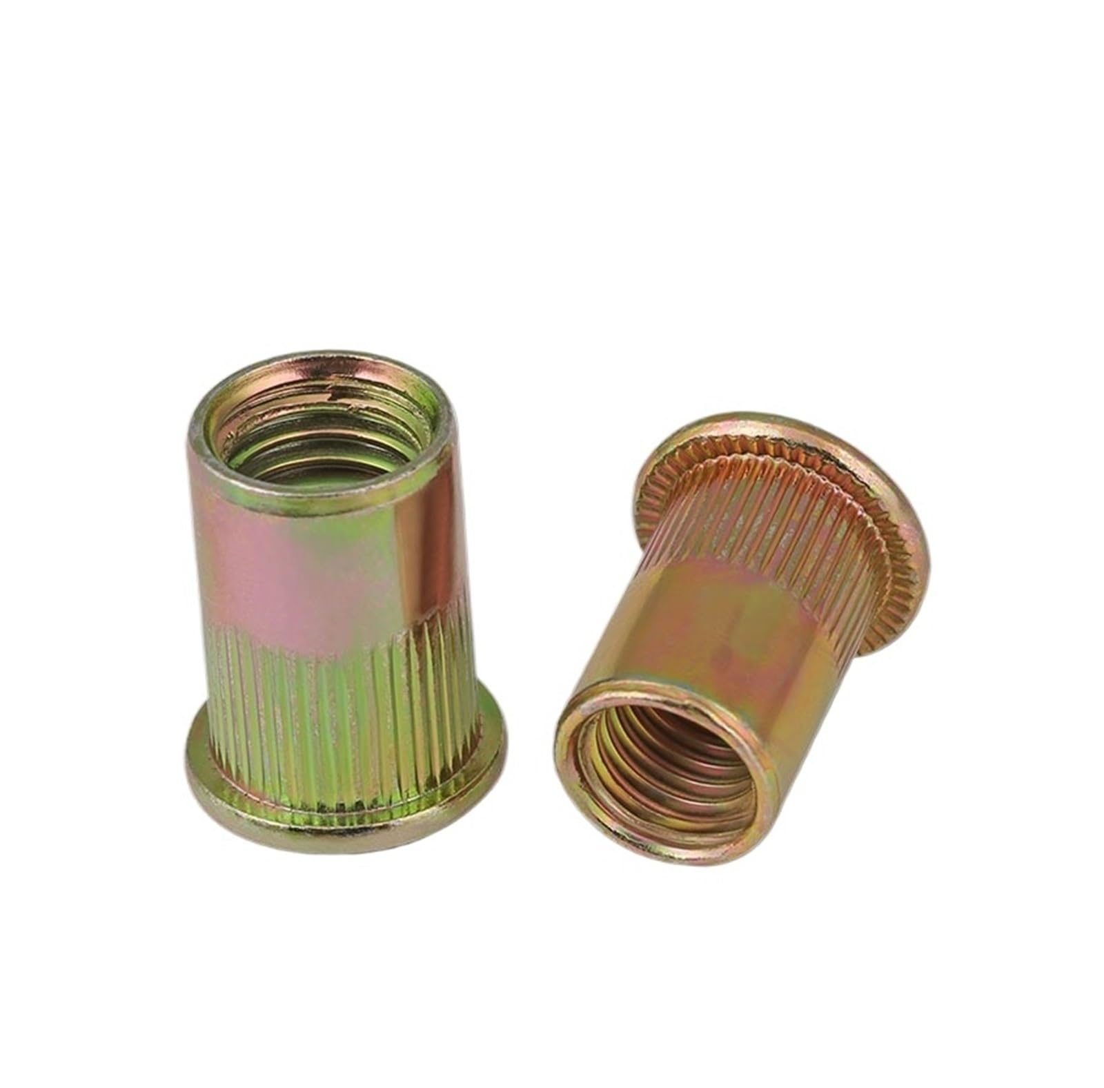 Nakrętka z gwintem płaskim łbem Wkładki nitonakrętką Stal nierdzewna 304 węglowa M3 do M12(Yellow,M12-2pcs)
