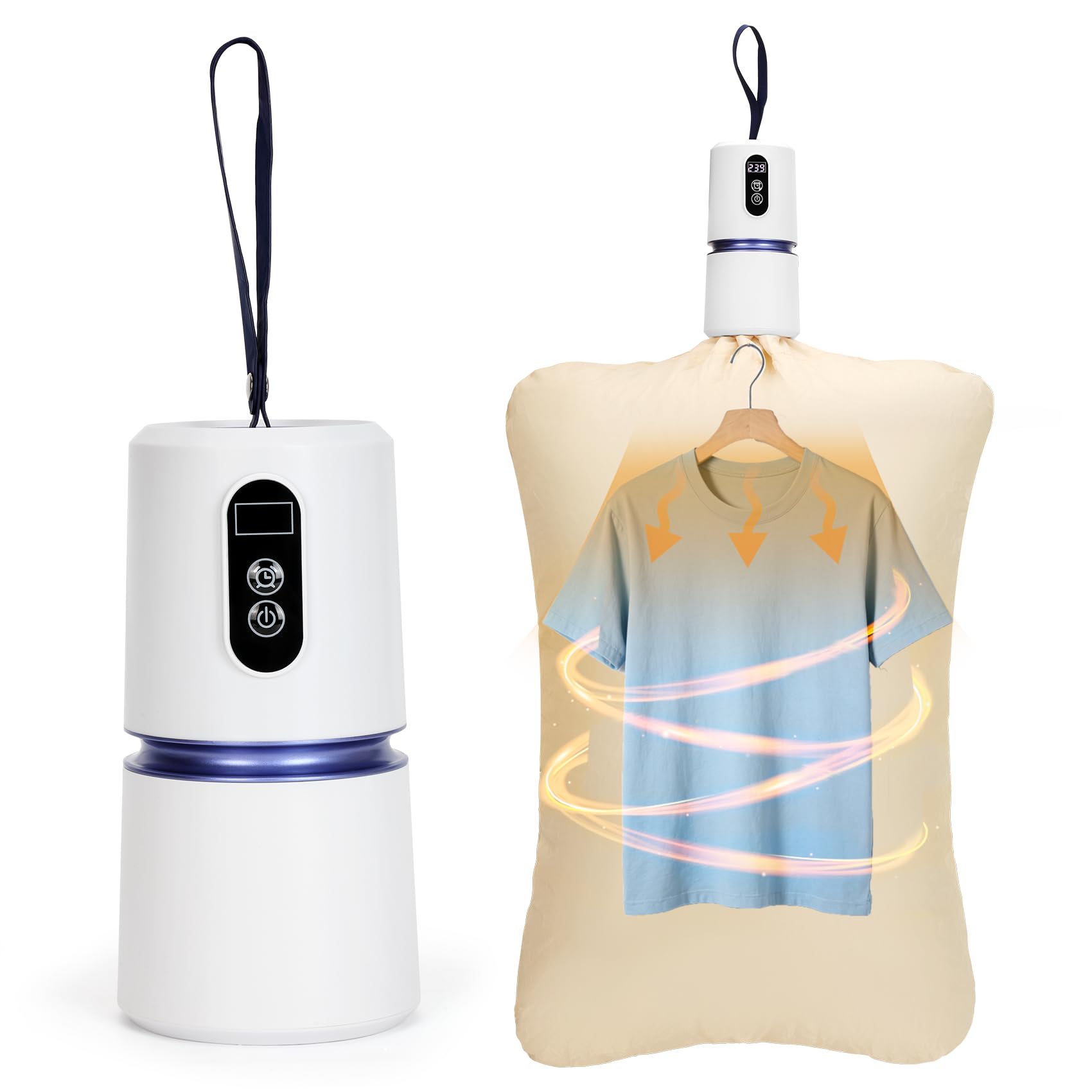 Bullro Mini Portable Clothes Dryer, Travel Clothes Dryer with Drying Bag, Mini Dryer for Clothes, Portable Clothes Dryer for Travel, For Apartment, Dorms, RVs, Camping, Quick-Dry Clothes Essentials