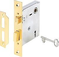 Vista 1 de Prime-Line E 2294 estilo clásico – cerradura empotrable ensamble, 5–1/2 pulgadas Placa frontal, acero cubierto en latón