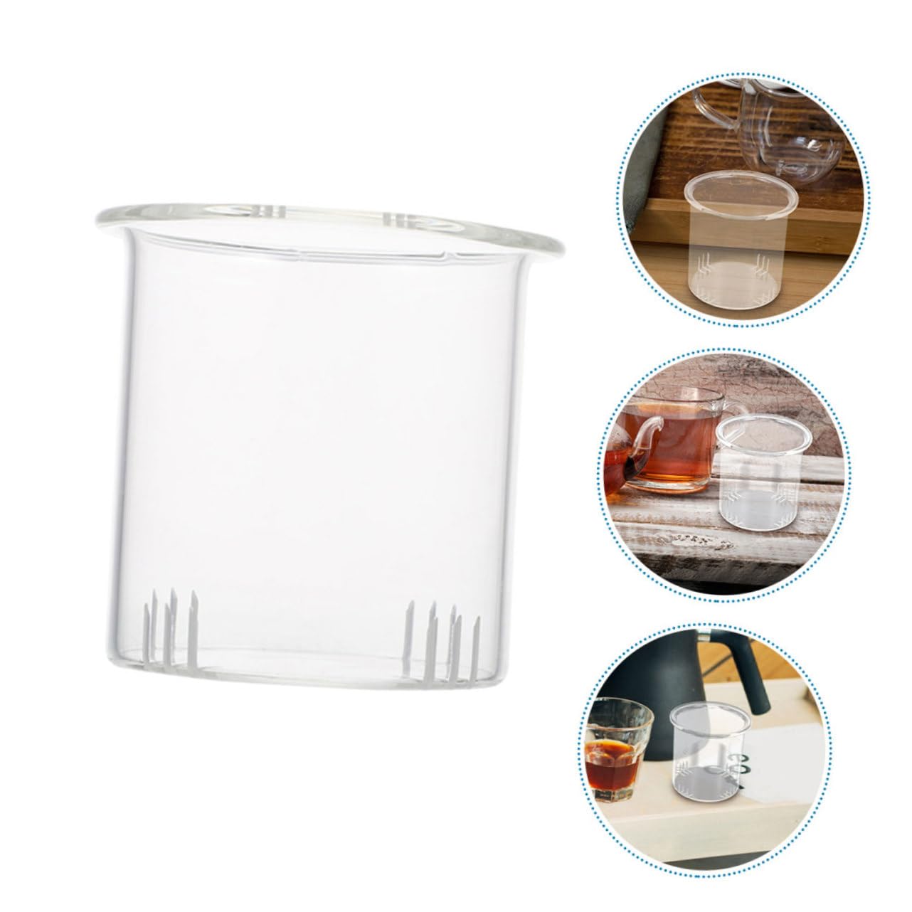 5 Piezas Filtro de de Vidrio Desmontable para Tetera de Filtro de Infusiones para Accesorio Práctico y de Limpiar