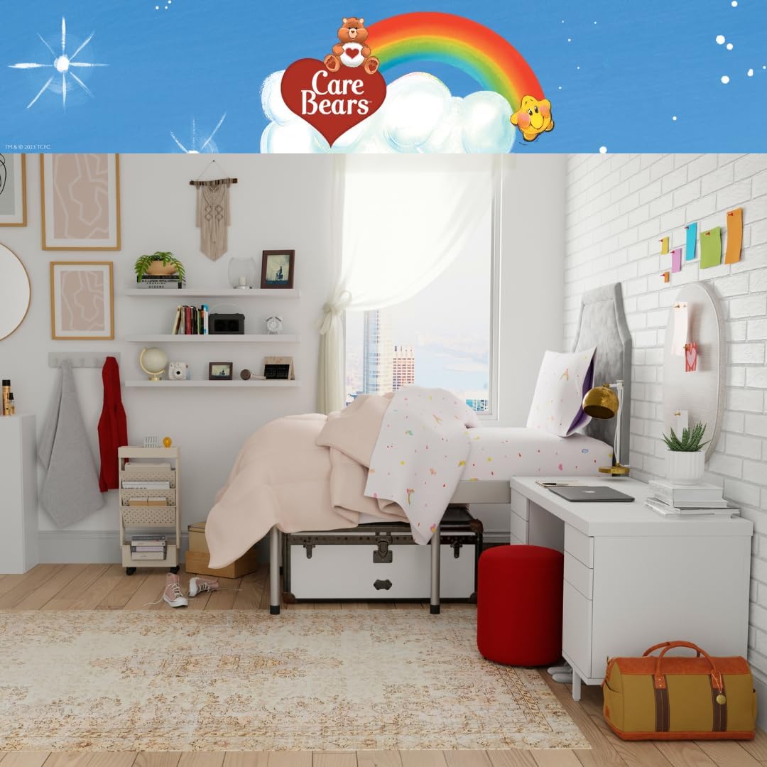 Collectibles Care Bears Retro Bedding Super Soft Microfiber Sheet Set, Twin XL, College Dorm Essentials (Officially Licensed Product) by Franco