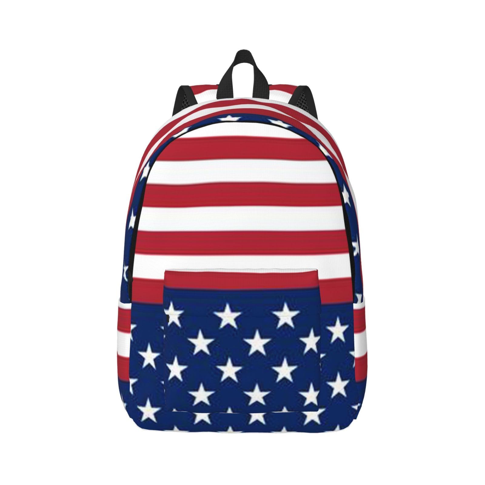 JBYJBX American Flag Stars Stripes Print Lightweight Backpack Travel Hiking Outdoor Rucksack Daily Commute Weekend Trips, Black, S