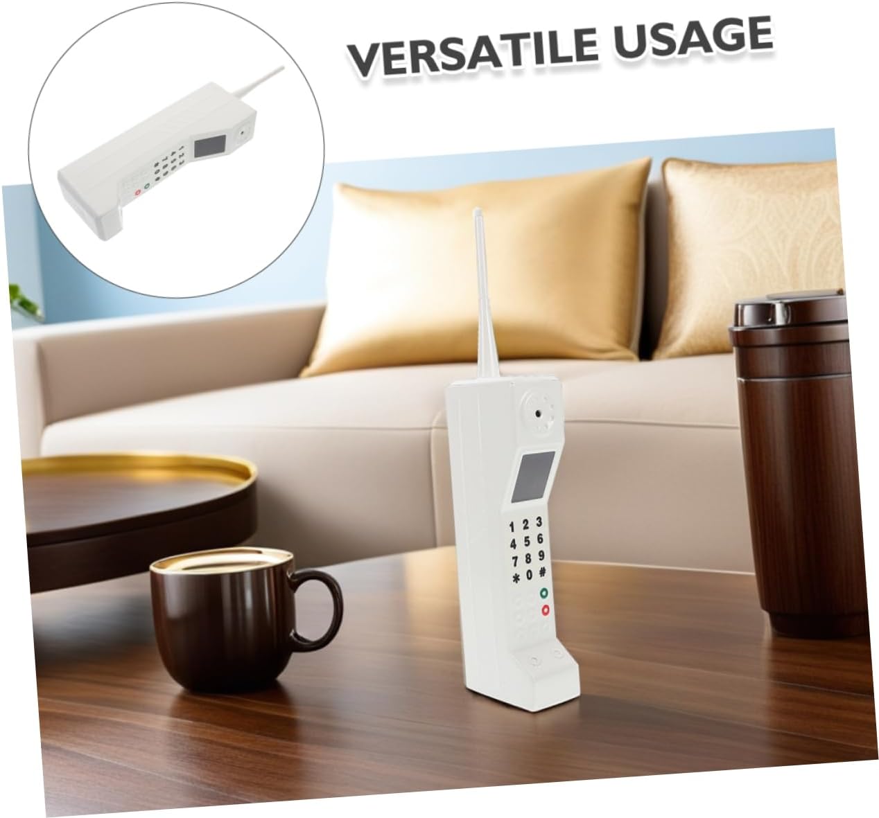 2pcs Vintage Retro Cellphone Model White Old Fashioned Phone Prop for Home Living Decor Stage Performance Photo Shoot Decorative Ornament