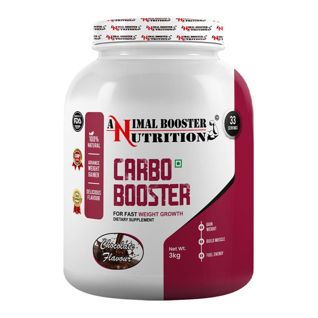 Animal Booster Nutrition Carbo Booster| 85gm of Carbohydrate in 90gm of serving| For Gain Weight, Build Muscle & Fuel Energy | 1Kg Chocolate Flavour — Amazon image 8