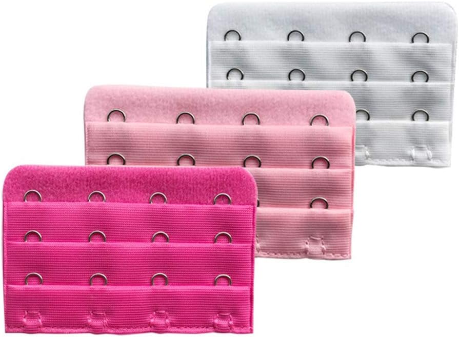 Home-organizer Tech 6 Packs Bra Extender Soft Comfortable 4 Hook 3 Rows Bra Strap Extension for Women Girl (16# Wood Green)
