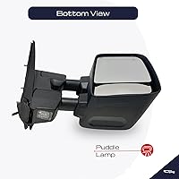 Vista 5 de Spieg Espejo de remolque lateral del pasajero para Nissan Titan 2018-2024 Conjunto de espejo retrovisor lateral derecho Power Adj memoria