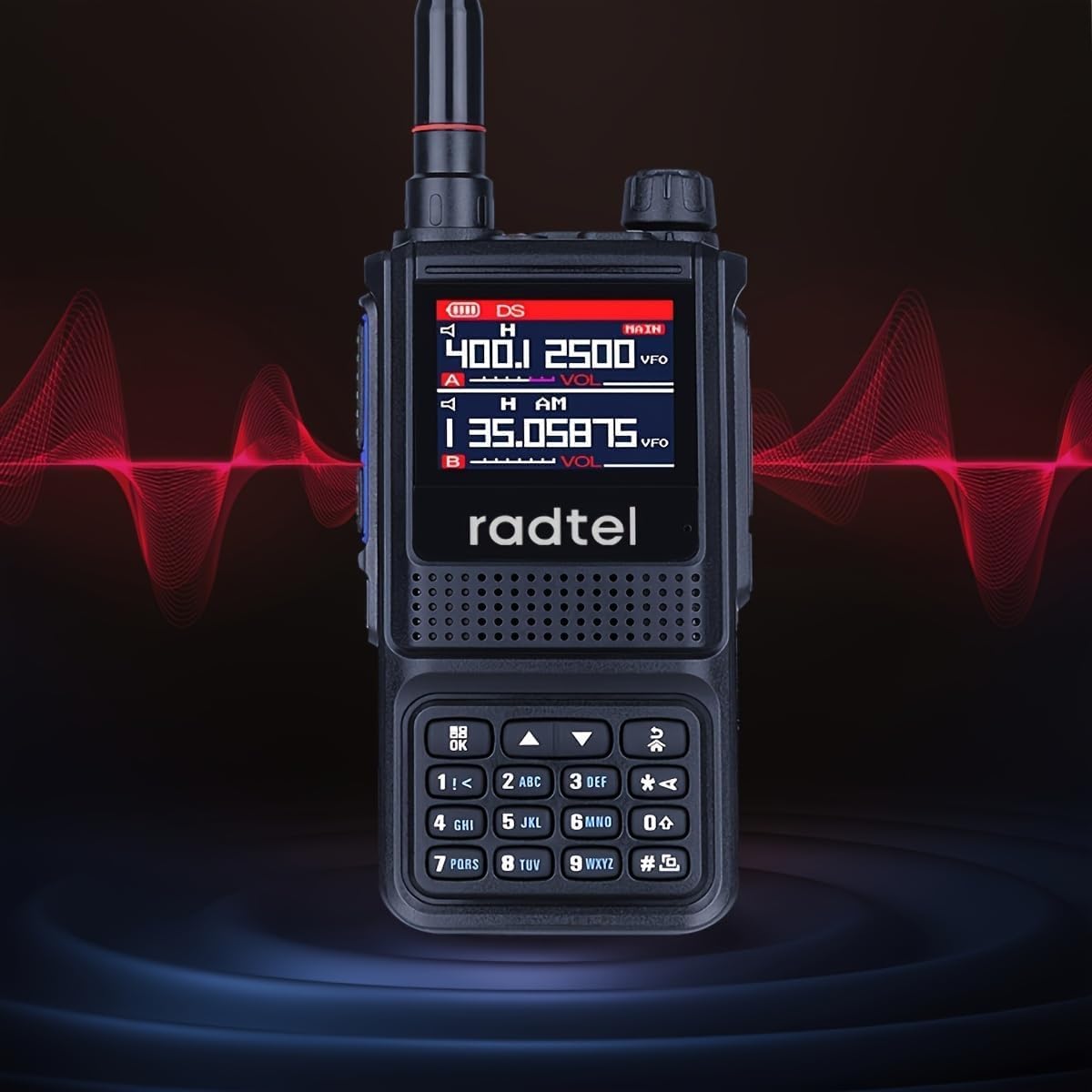 Radtel RT-470L 5W 6 Band Two-Way Amateur Radio 256CH Air Band Walkie Talkie NOAA LCD Colour Police Aviation Scanner