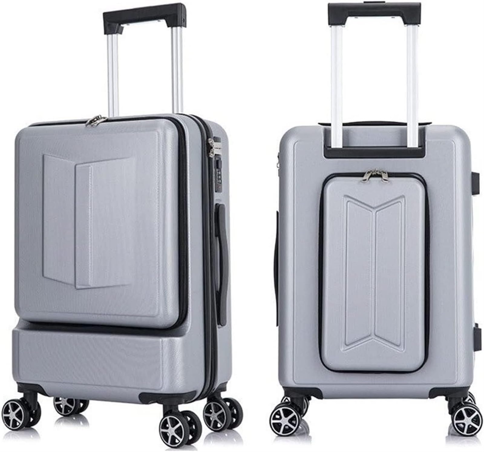 Zestaw walizek podróżnych, bagaż podręczny bagaż walizka zestaw sztuk Carry On ABS+PC Spinner Wózek z kieszenią Walizka biznesowa (kolor: B, rozmiar: 24 cale) ")