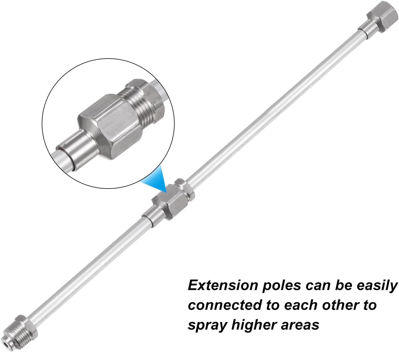 uxcell 1set 50cm/20 Airless Paint Sprayer Extension Rod & Nozzle Tips Guard Base Set for Airless Spray Painting Gun Tip Extension Pole Rod, Red