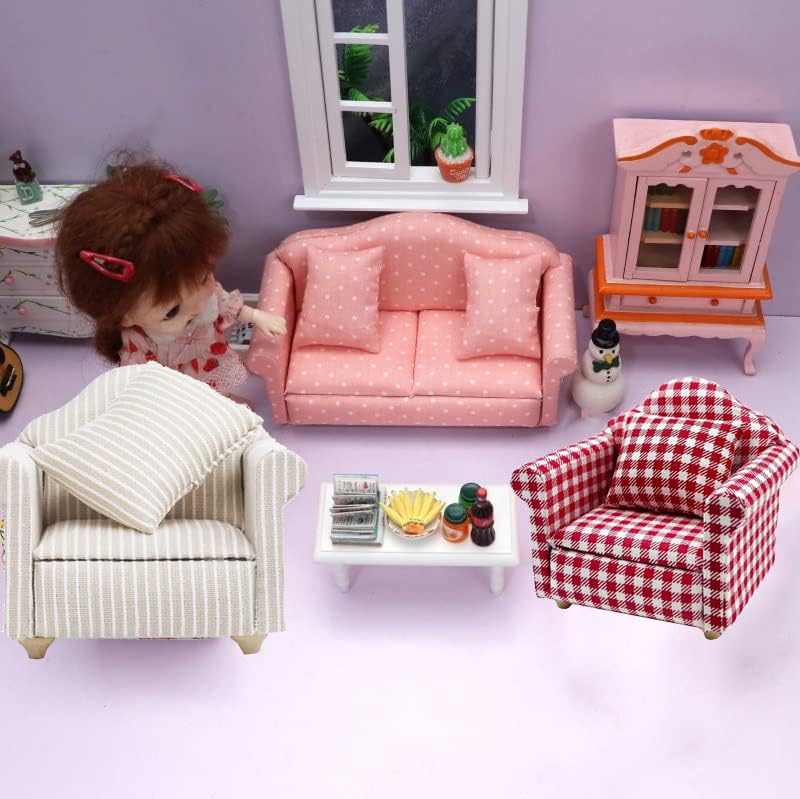 Odoria 1/12 Miniatuur Fauteuil Poppenhuis Meubilair Accessoires, Bloempatroon