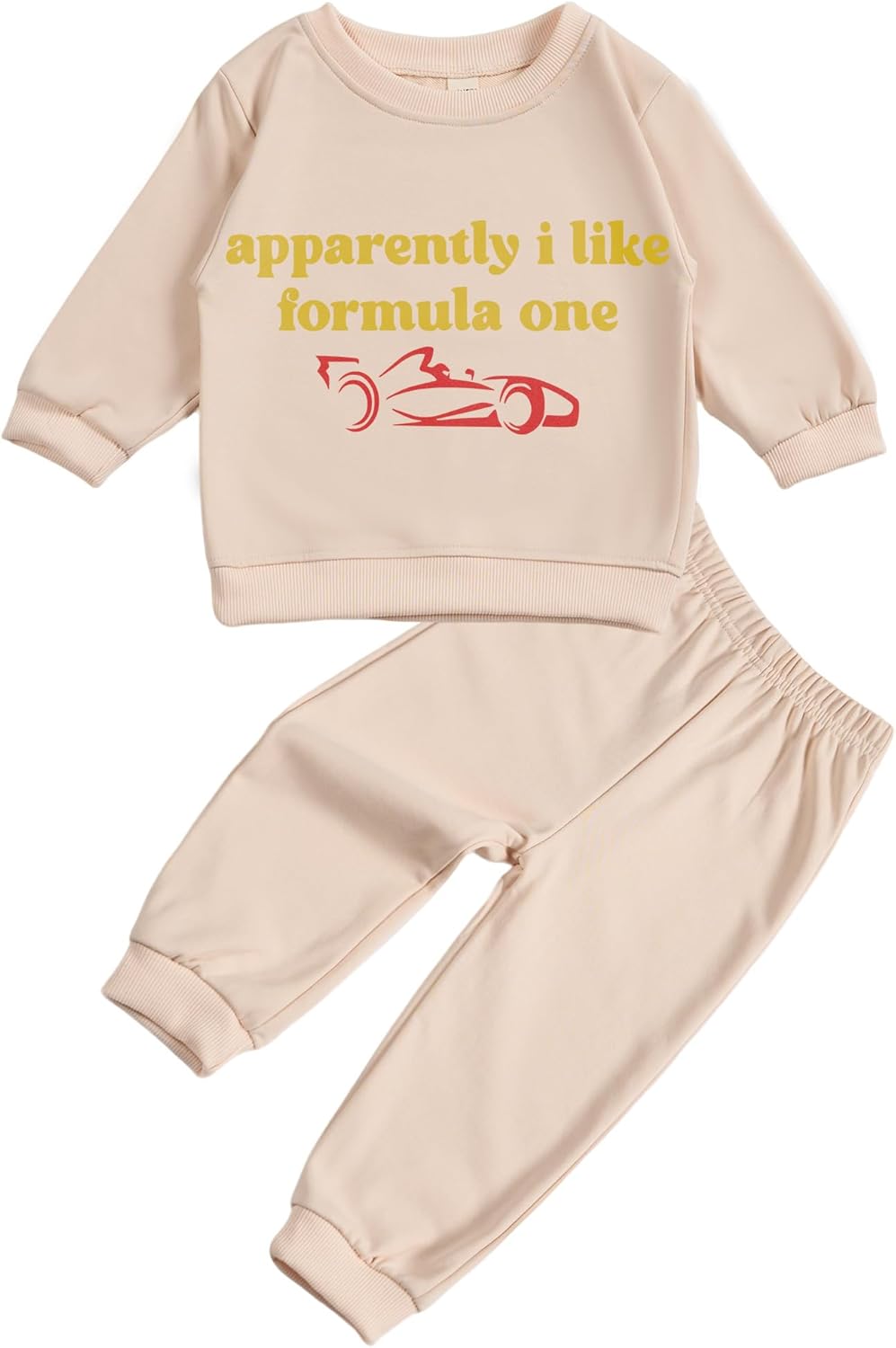 Toddler Baby apparently i like formula one Long Sleeve Sweatshirt Top Jogger Pants Set Cute Fall Winter Clothes Set - Image 2