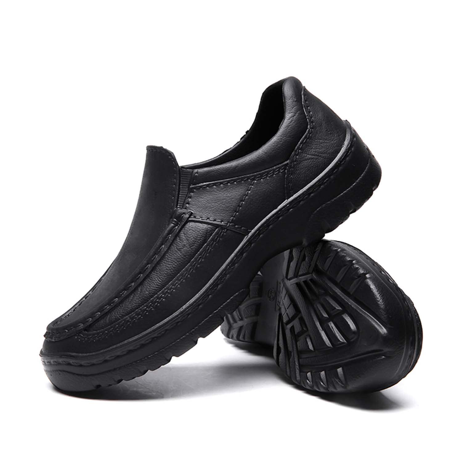 Eliogn Men's Fashion Chef Shoes Slip-On Non-Slip Health Care and Food Service Shoes Waterproof and Oil-Proof Work Shoes Water Shoes Black 45
