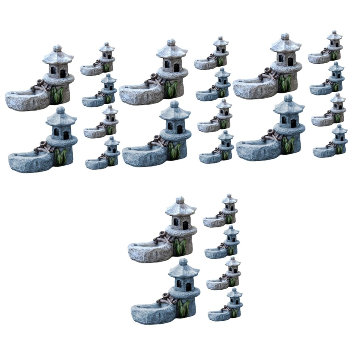 YARNOW 24 Pcs Micro Landscape Ornament Mossy Landscape Decor Bonsai Pot Ornament Tabletop Miniatures Mini Resin Figurines Tiny Vintage Pavilions Terrarium Tools Resin Craft Resin Tower