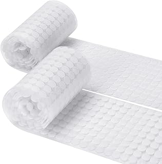 Self Adhesive Dots, Strong Adhesive 450 Pcs (225 Pairs) 0.59 inch Diameter Sticky Back Coins Nylon Coins, Hook Loop Dots with Waterproof Sticky Glue Coins Tapes, Suitable for Classroom, Office, Home