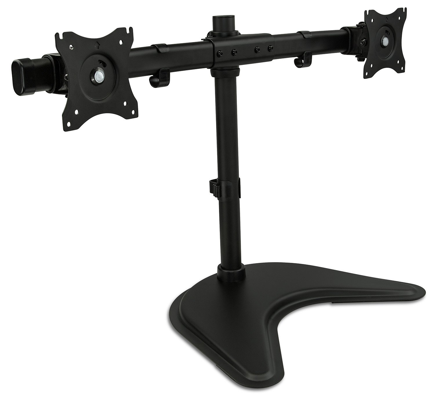 Mount-It! Free Standing Dual Monitor Stand | Double Monitor Desk Mount | Fits Two x 19 20 21 22 23 24 27 Inch Computer Screens | 2 Heavy Duty Height Adjustable Arms | VESA Compatible 75 100