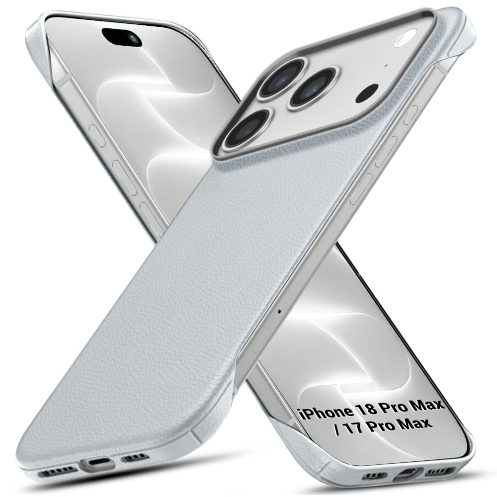 TheGiftKart Hybrid Ultimate Slim Back Case Cover for iPhone 17 Pro | Lightweight Profile | Hard Back Case Cover for iPhone 17 Pro (PC & TPU, Metal Camera Ring, Leather Texture Finish, Grey) — Amazon image 9