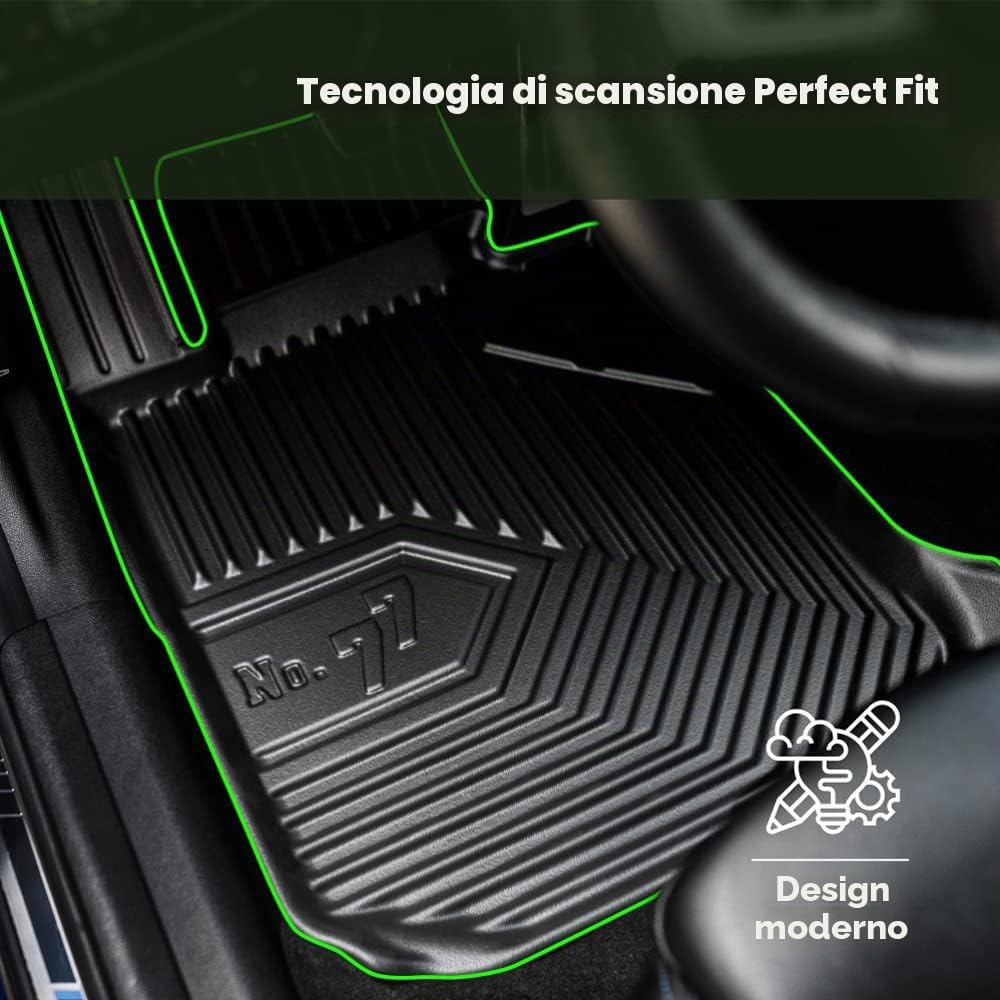 FROGUM Esclusivi Tappetini auto in gomma e vasca baule bagagliaio su misura per Citroën Berlingo II Multispace 2008-2018, per Peugeot Partner II 2008-2018 | Bordo alto| Robusto e durevole
