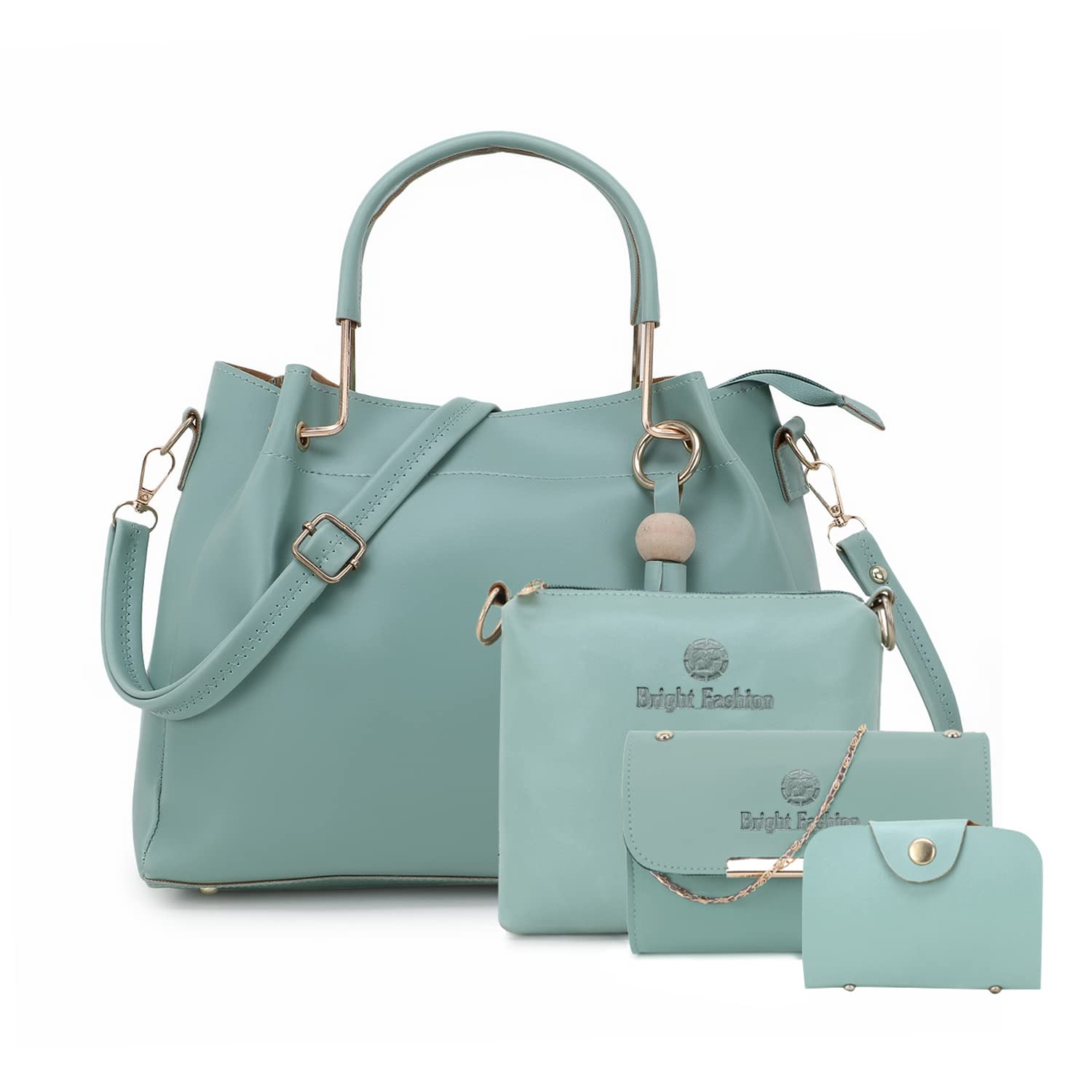 brightfashion Womens Stylish PU Leather Handbag Combo (Pack of : 4) (SEA GREEN)-picture-53