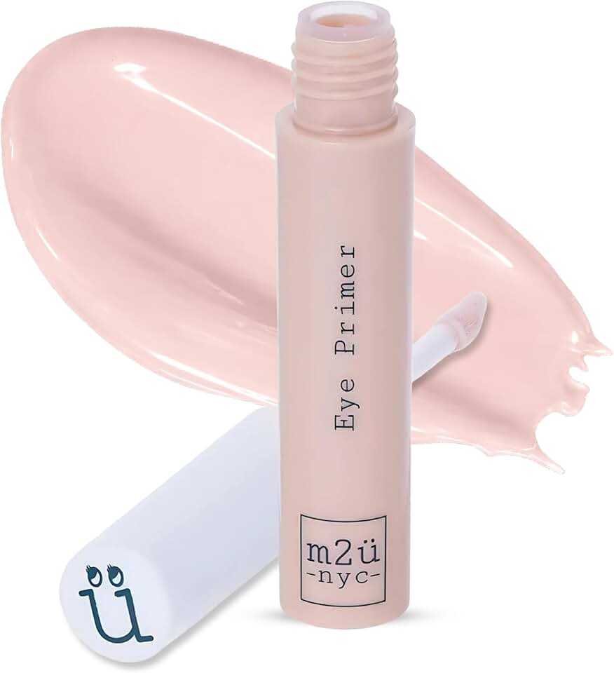 Primer hidratante para os olhos M2U NYC – Prepara as pálpebras para cores intensas de sombra, longa duração, sem vincos, à prova de manchas, primer leve para sombras – Fórmula aderente não oleosa para preenchimento de rugas
