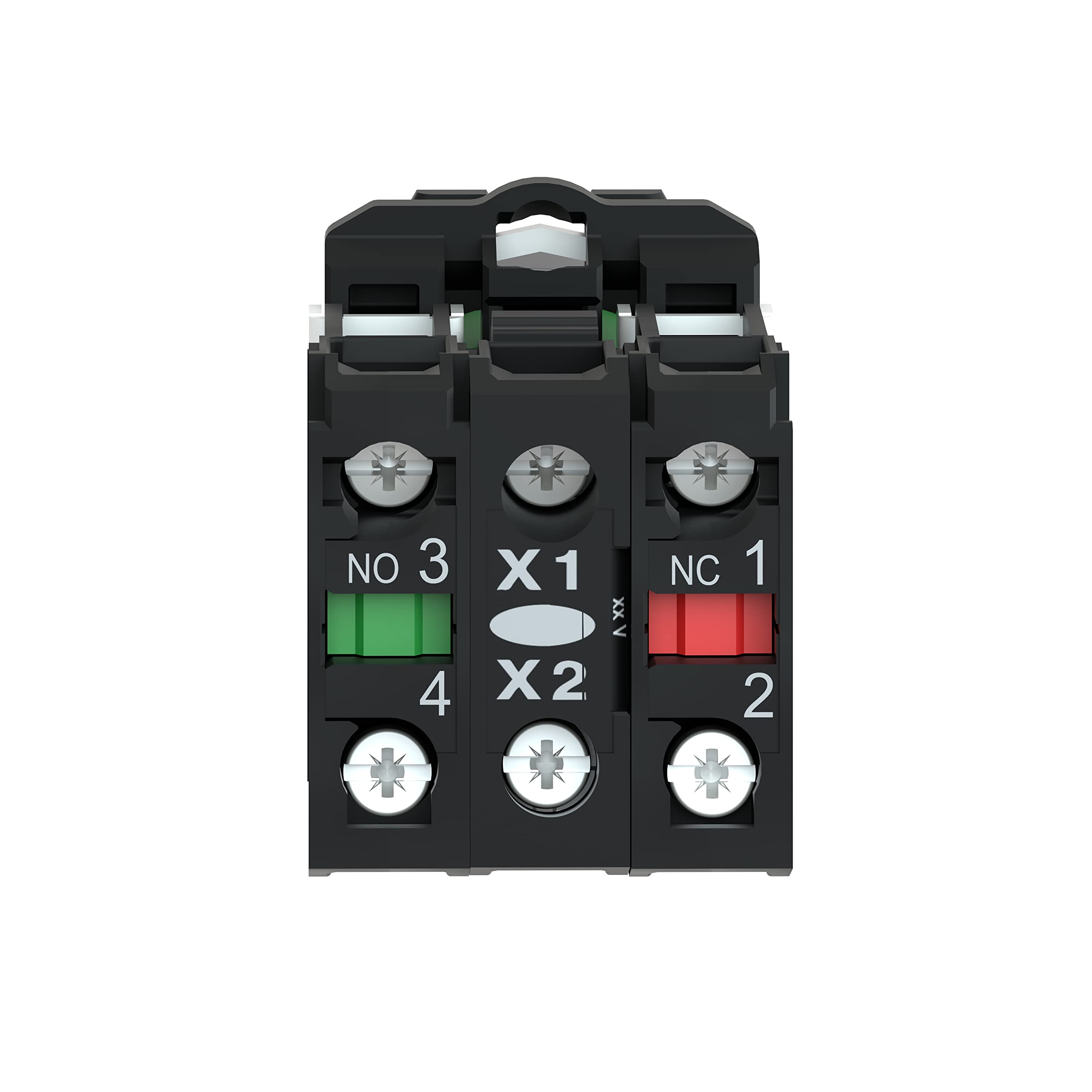 Schneider Electric XB5AW33M5 Pulsador Iluminado Diámetro 22, Retorno Resorte Nivelado, 240 V, 1 NA + 1 NC, Verde