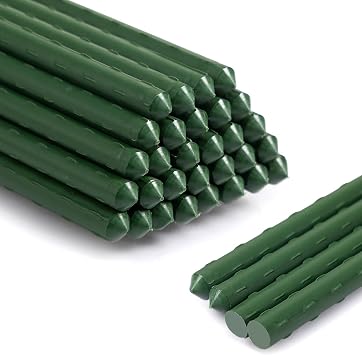 AGTEK Garden Stakes 30 Plant Sticks, 30PCS Plastic Coated Steel 2.5ft Plant Stakes Support for Growing Climbing Plants, Tomato Stakes Gardening Supplies