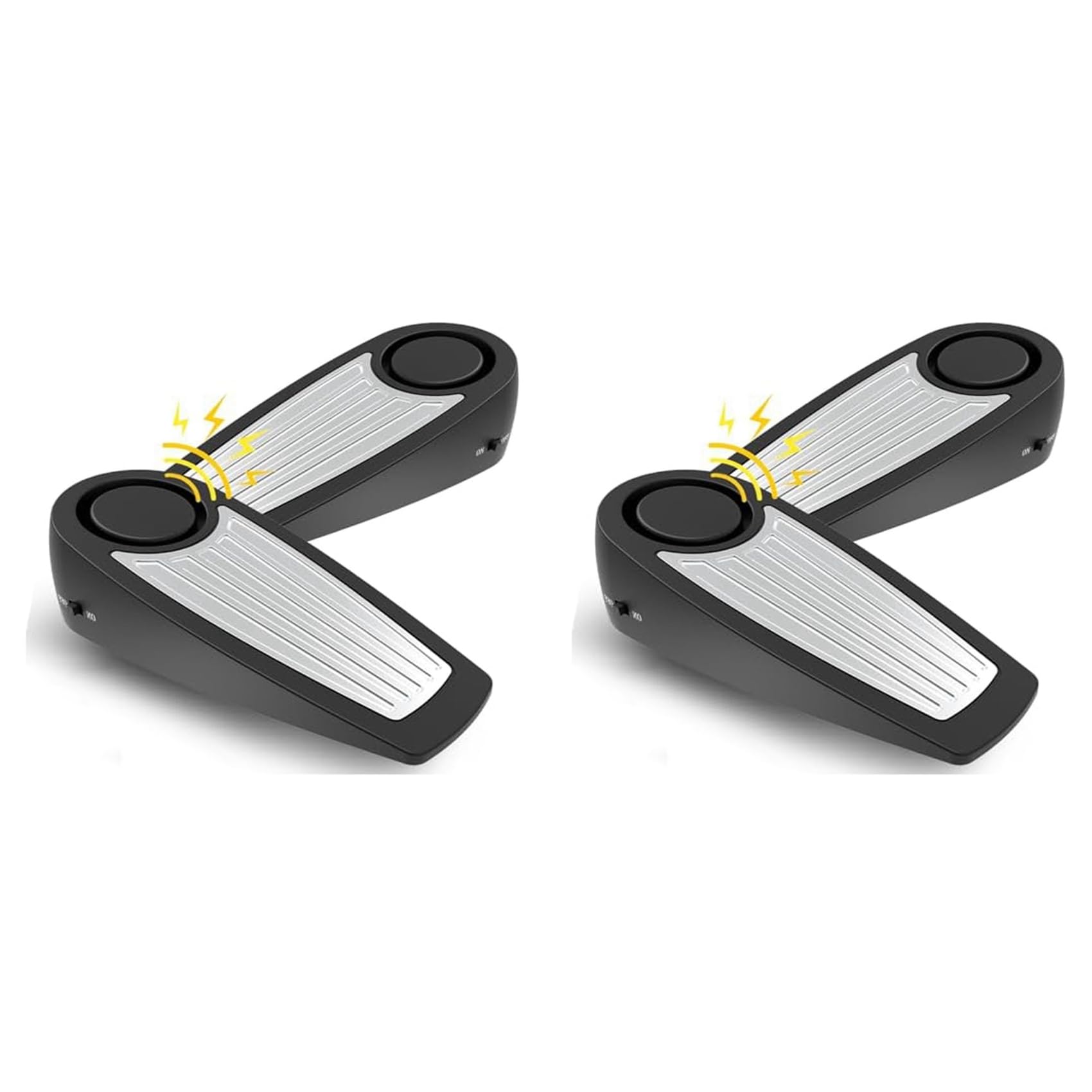 Jnchdghwa Black 4X Door Stop Alarms 130Db Intruder Alert Siren,Floor Mount Type,Rubber Security Devices Door Wedge For Home