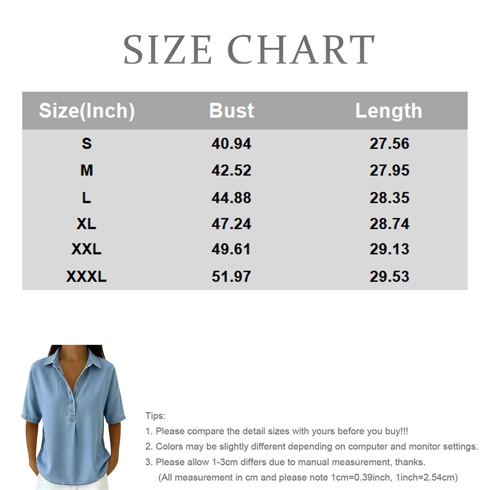 Blusa vaquera para mujer, estilo retro, cuello en V, manga corta, vaquera, holgada, de verano