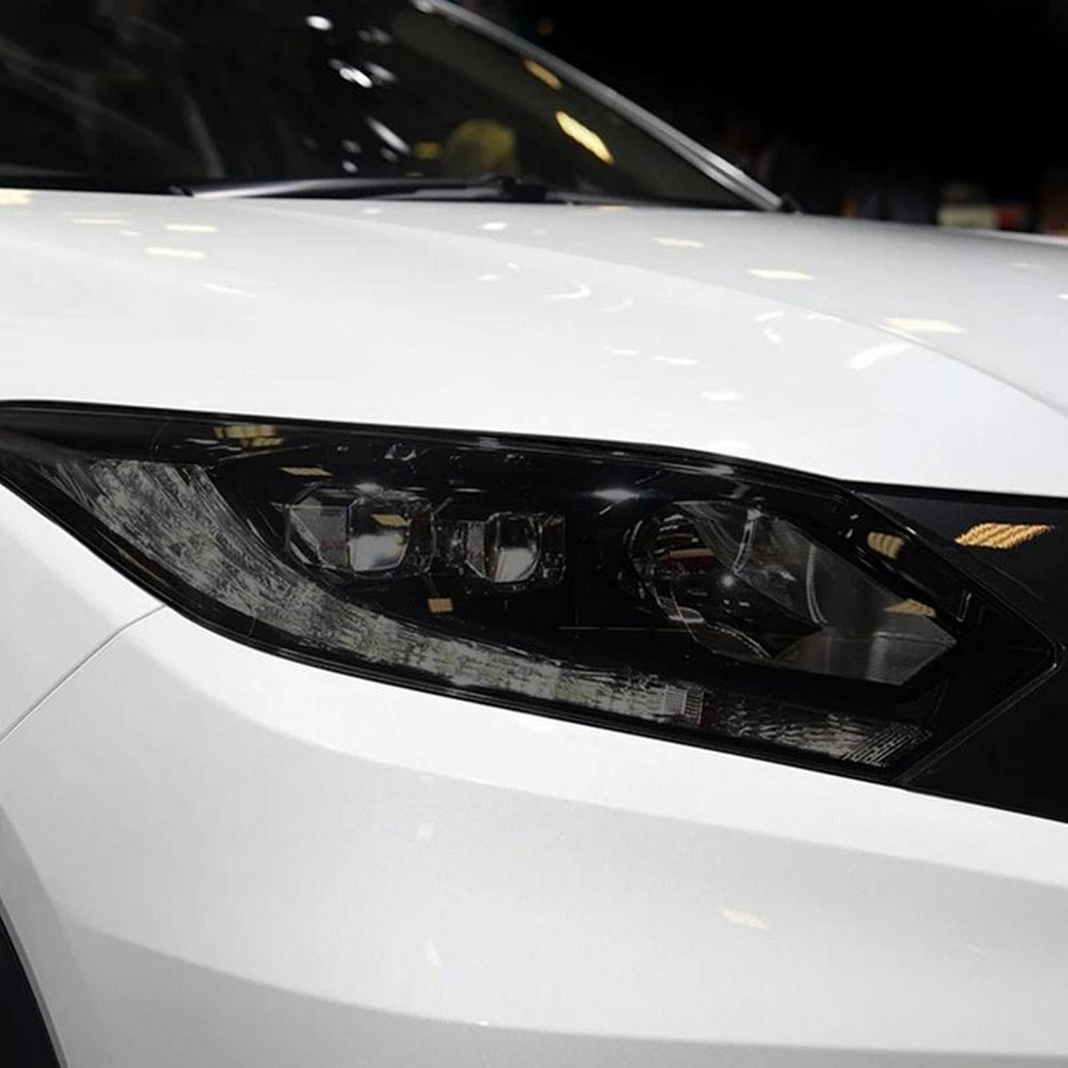 2 Pcs Car Headlight Protective Film Restoration Transparent Black TPU Sticker，for Honda HRV 2016 2017 2018 2019 2020- Present Accessories