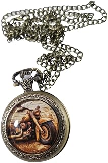 ساعة جيب - برونزية - دراجة نارية صغيرة