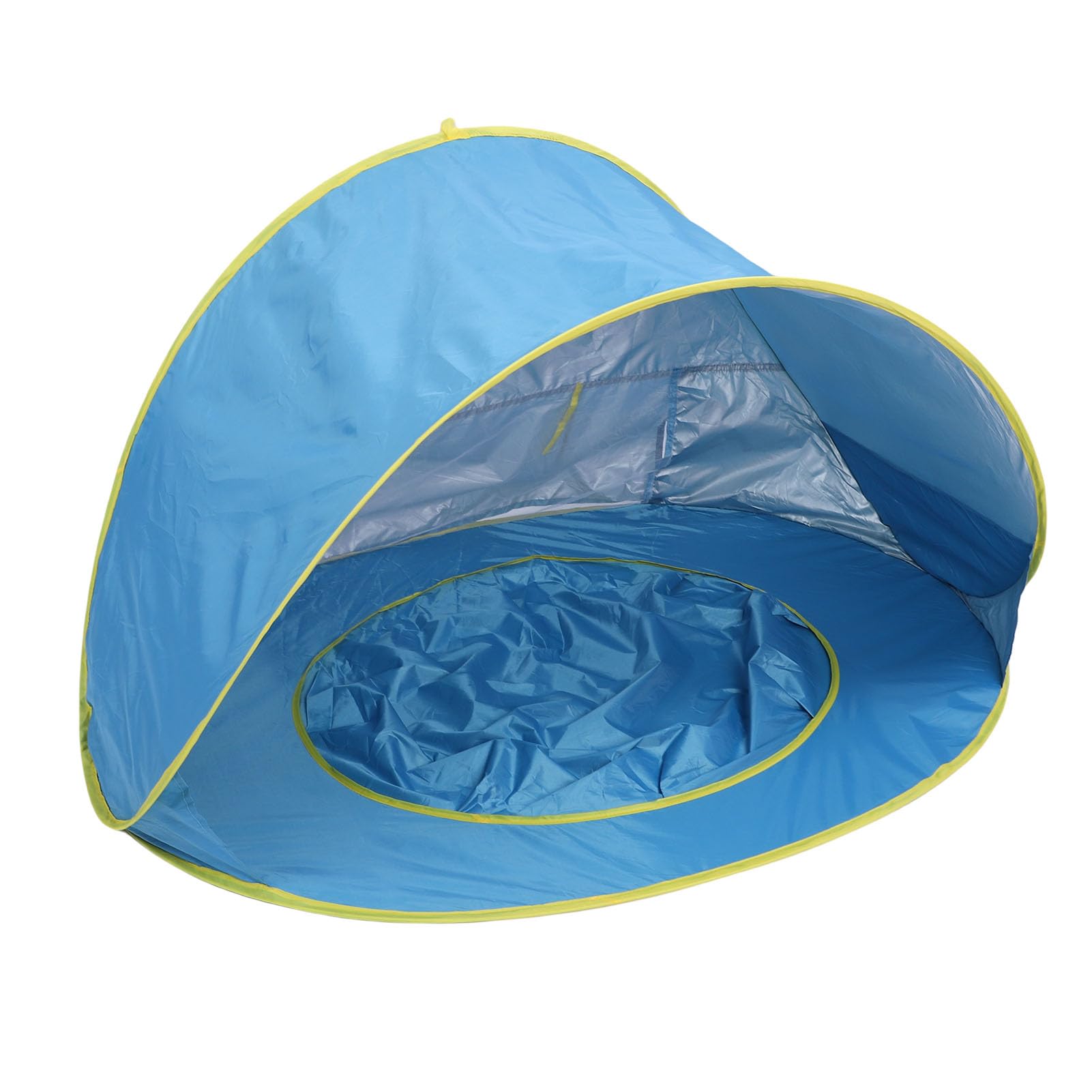 Tenda da Spiaggia, Tendalino Parasole Pop-up con Protezione UV UPF 50+ e Piscina per Bambini Incorporata, Portatile, Leggero, Facile da Montare, per Neonati, Campeggio, Viaggi (BLUE)